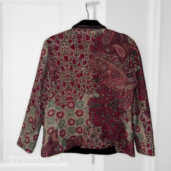 Vintage ETRO Women's Blazer Jacket in Wool Silk Blend Paisley Pattern Sz 48, M/L - Picture 2 of 12